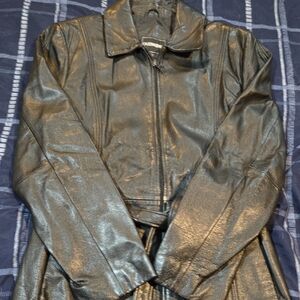 Sleek Black Leather Jacket